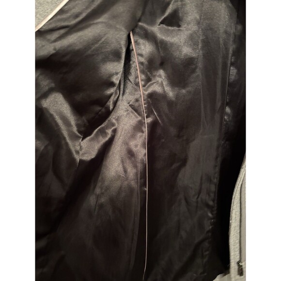 Calvin Klein Wool Blend Gray Tweed Stand Collar Walker Coat Women’s Sz 18 Zips - Picture 14 of 15